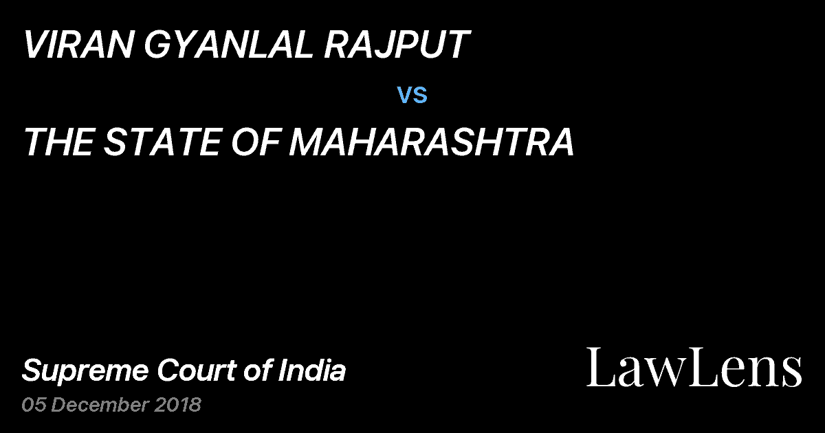 Preview image for VIRAN GYANLAL RAJPUT vs. THE STATE OF MAHARASHTRA