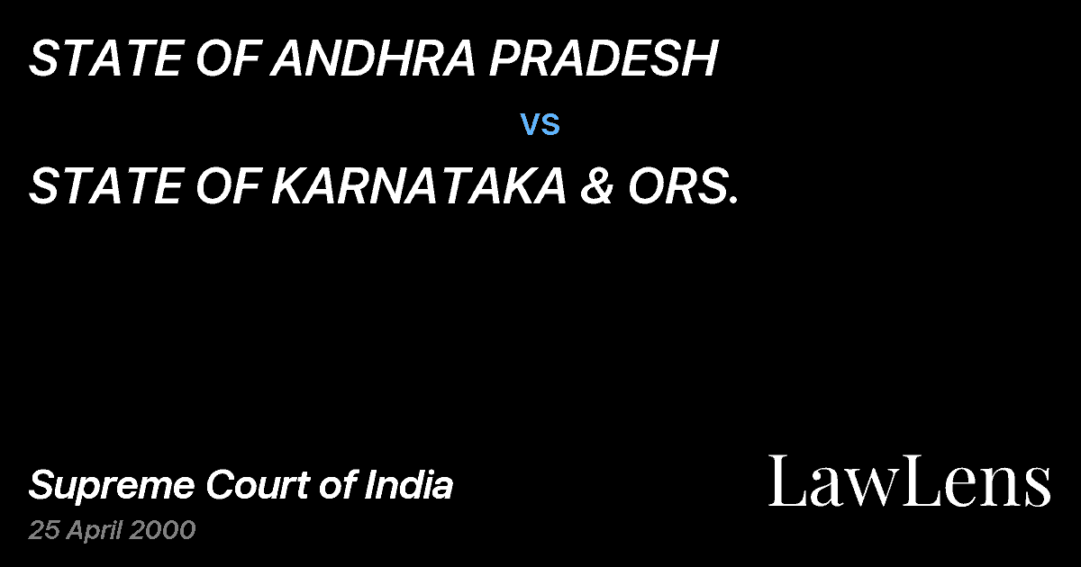 Preview image for STATE OF ANDHRA PRADESH vs. STATE OF KARNATAKA & ORS.