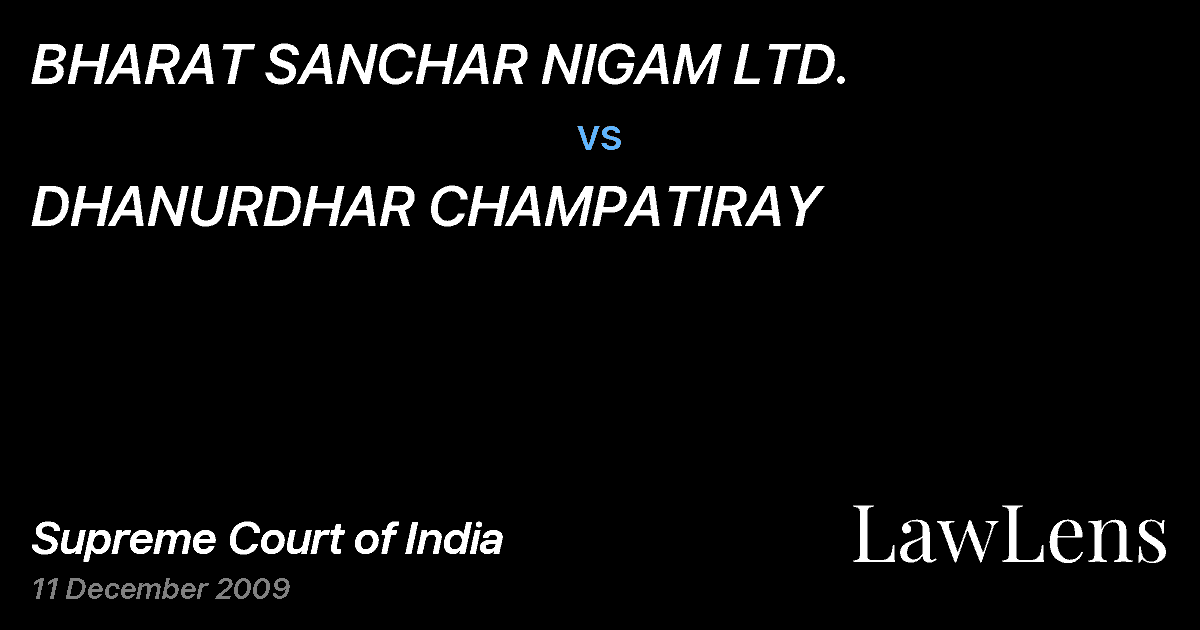 Preview image for BHARAT SANCHAR NIGAM LTD. vs. DHANURDHAR CHAMPATIRAY