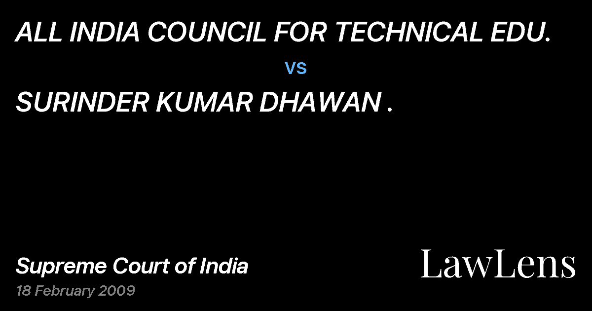 Preview image for ALL INDIA COUNCIL FOR TECHNICAL EDU. vs. SURINDER KUMAR DHAWAN .