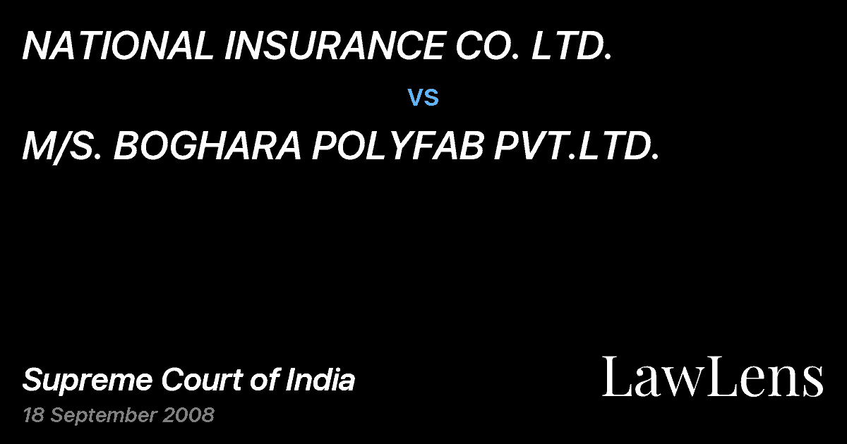 Preview image for NATIONAL INSURANCE CO. LTD. vs. M/S. BOGHARA POLYFAB PVT.LTD.