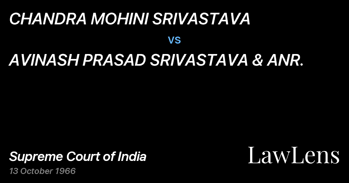 Preview image for CHANDRA MOHINI SRIVASTAVA vs. AVINASH PRASAD SRIVASTAVA & ANR.