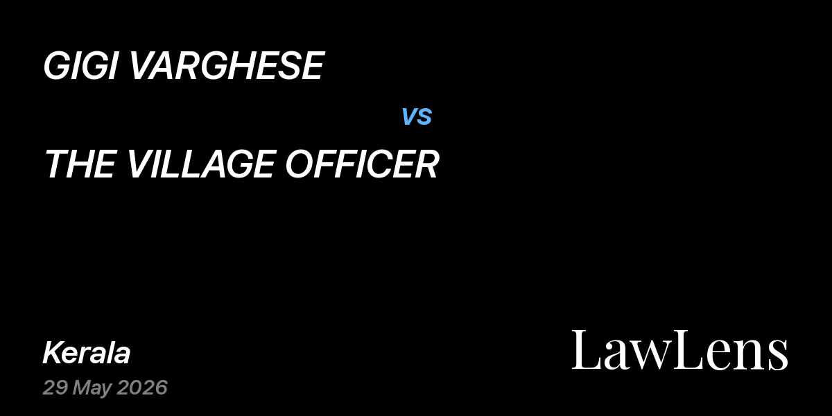 Preview image for GIGI VARGHESE vs. THE VILLAGE OFFICER