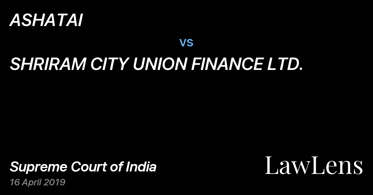 Preview image for ASHATAI vs. SHRIRAM CITY UNION FINANCE LTD.