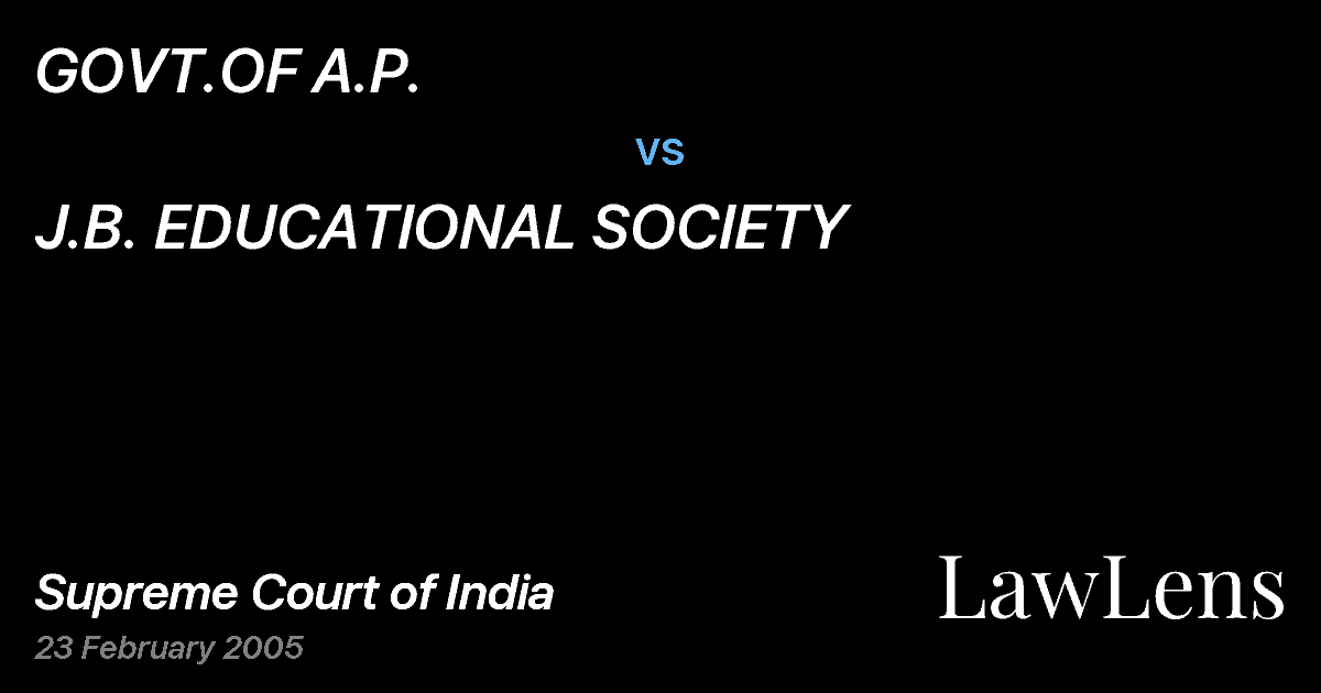 Preview image for GOVT.OF A.P. vs. J.B. EDUCATIONAL SOCIETY