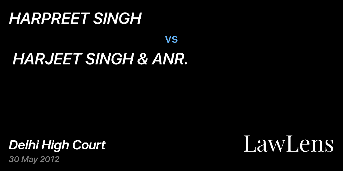 Preview image for HARPREET SINGH  vs.  HARJEET SINGH & ANR.