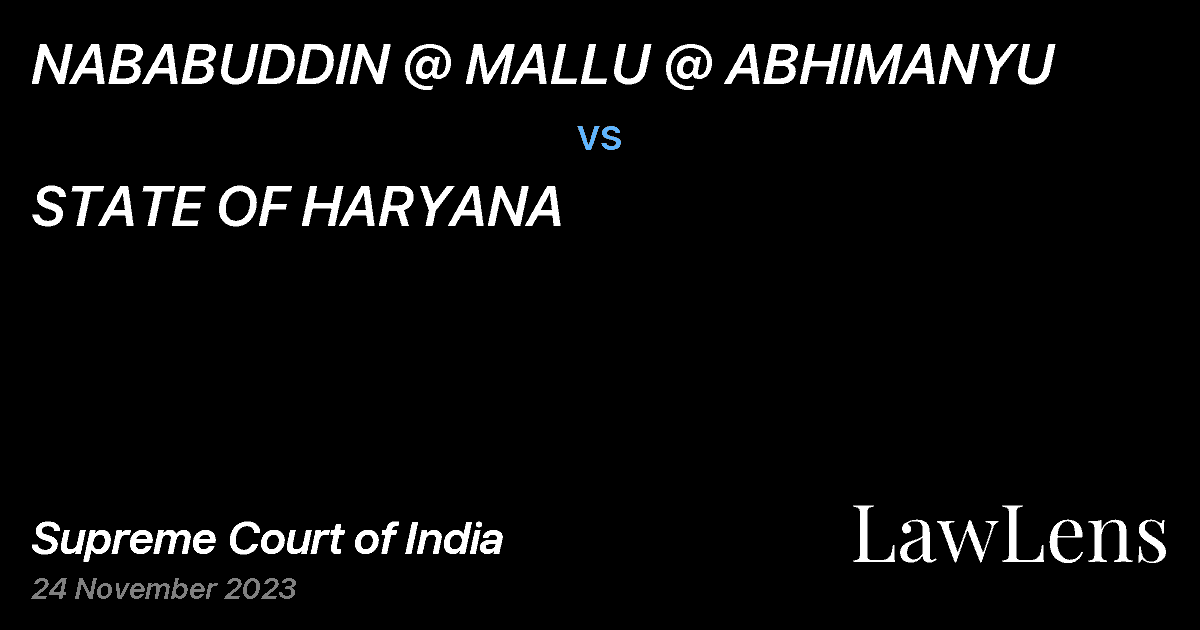 Preview image for NABABUDDIN @ MALLU @ ABHIMANYU vs. STATE OF HARYANA