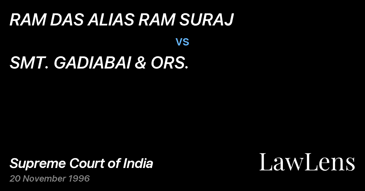 Preview image for RAM DAS ALIAS RAM SURAJ vs. SMT. GADIABAI & ORS.