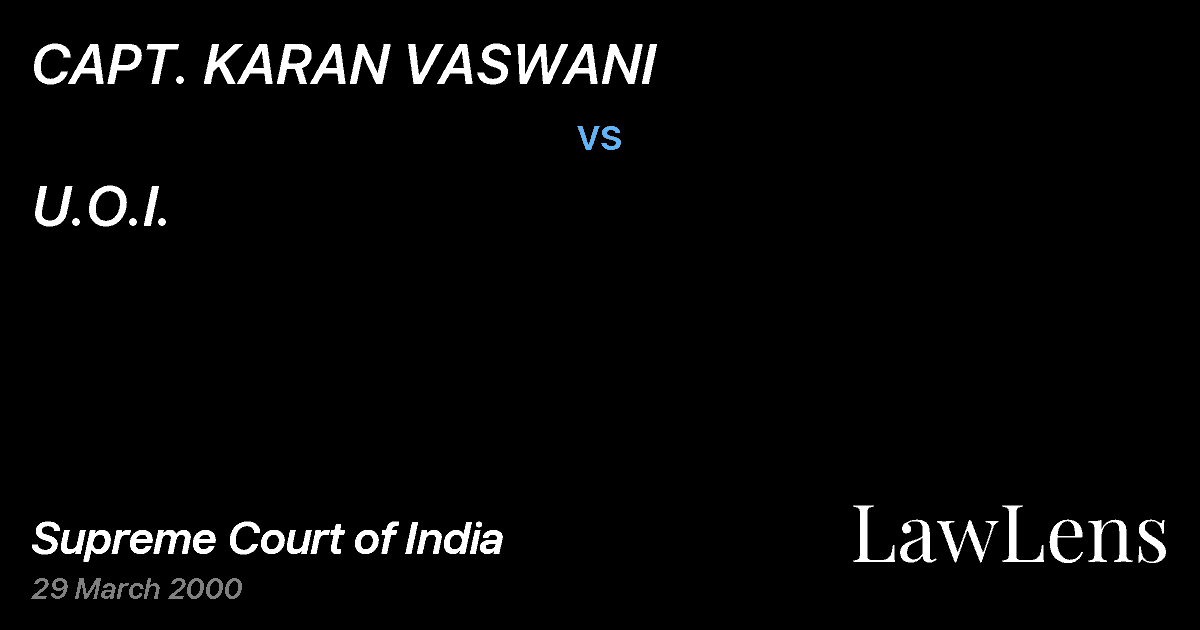 Preview image for CAPT. KARAN VASWANI vs. U.O.I.