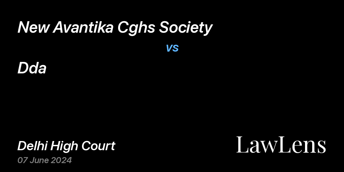 Preview image for New Avantika Cghs Society vs. Dda