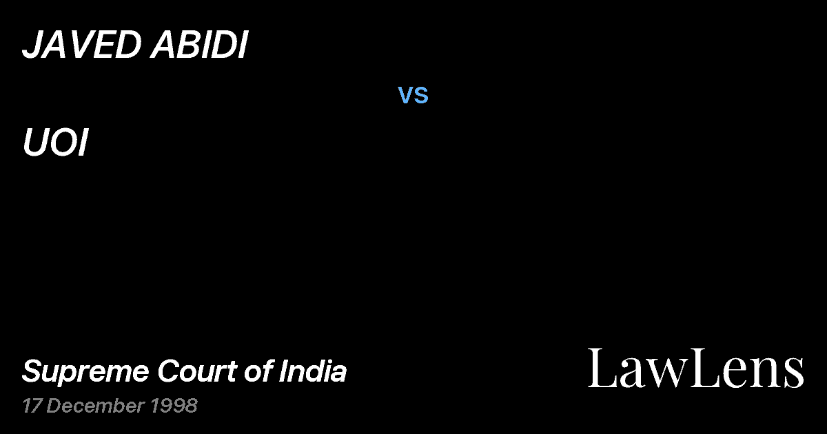 Preview image for JAVED ABIDI vs. UOI