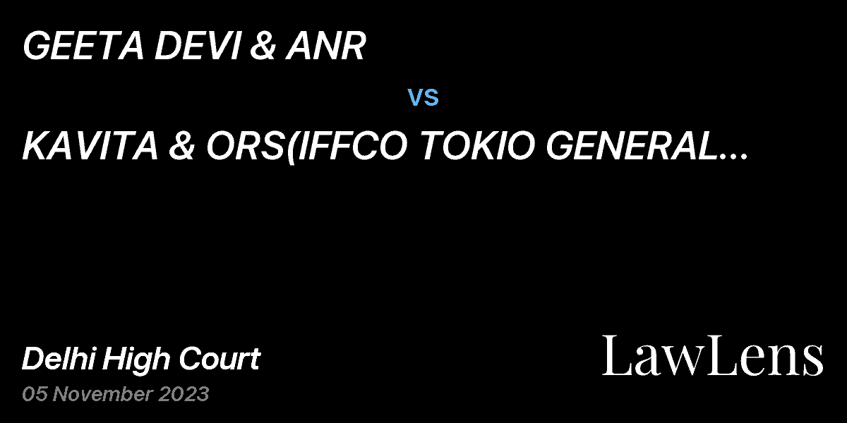 Preview image for GEETA DEVI & ANR vs. KAVITA & ORS(IFFCO TOKIO GENERAL INSURANCE COMPANY LTD)
