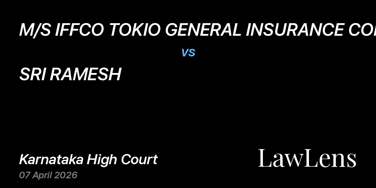 Preview image for M/S IFFCO TOKIO GENERAL INSURANCE COMPANY LIMITED, vs. SRI RAMESH