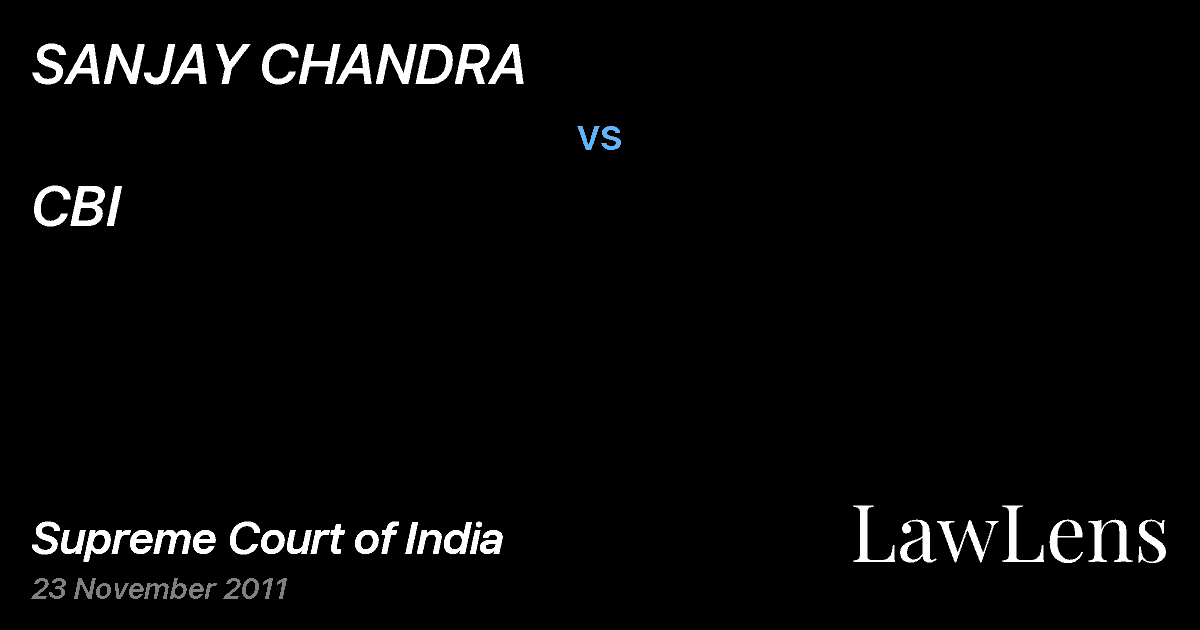 Preview image for SANJAY CHANDRA vs. CBI