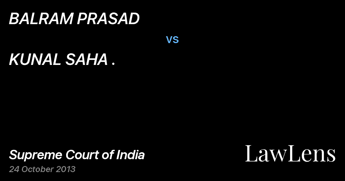 Preview image for BALRAM PRASAD vs. KUNAL SAHA .