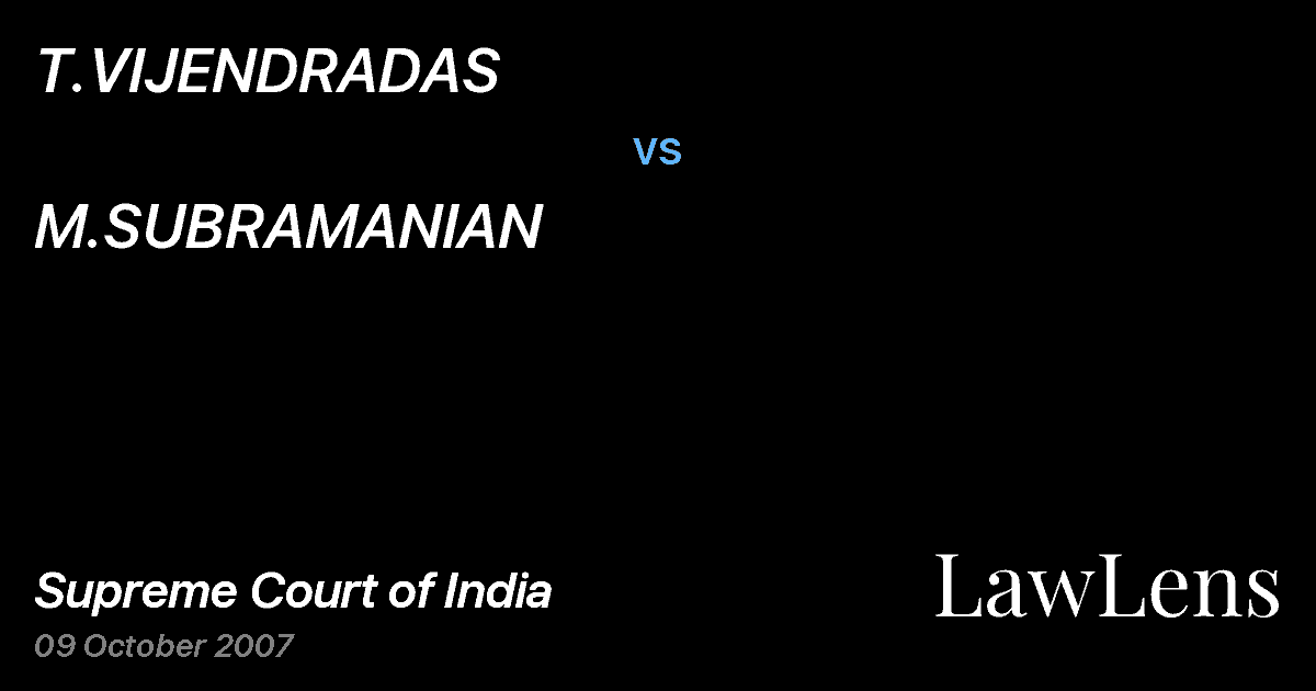 Preview image for T.VIJENDRADAS vs. M.SUBRAMANIAN
