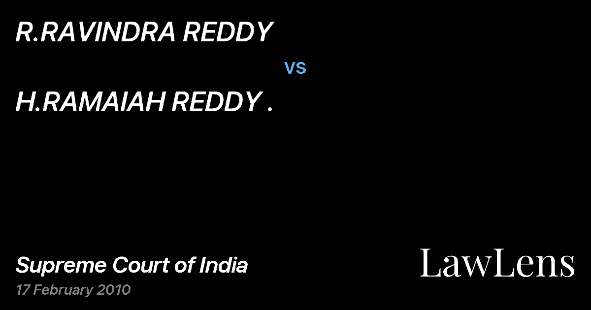 Preview image for R.RAVINDRA REDDY vs. H.RAMAIAH REDDY .