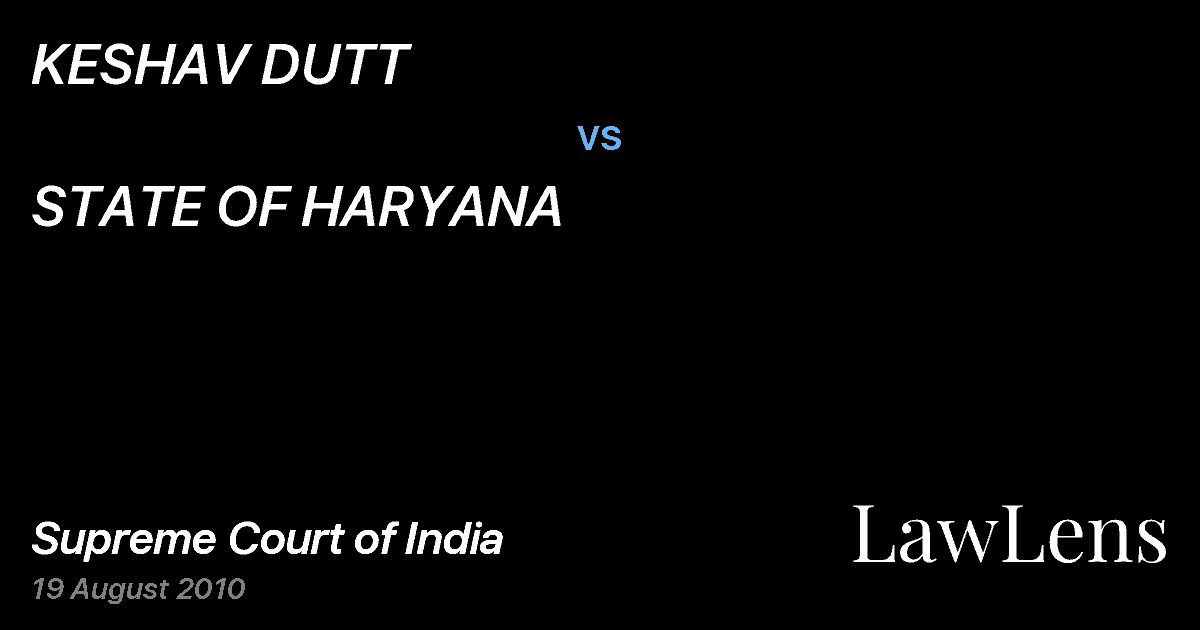 Preview image for KESHAV DUTT vs. STATE OF HARYANA
