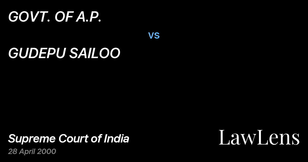 Preview image for GOVT. OF A.P. vs. GUDEPU SAILOO