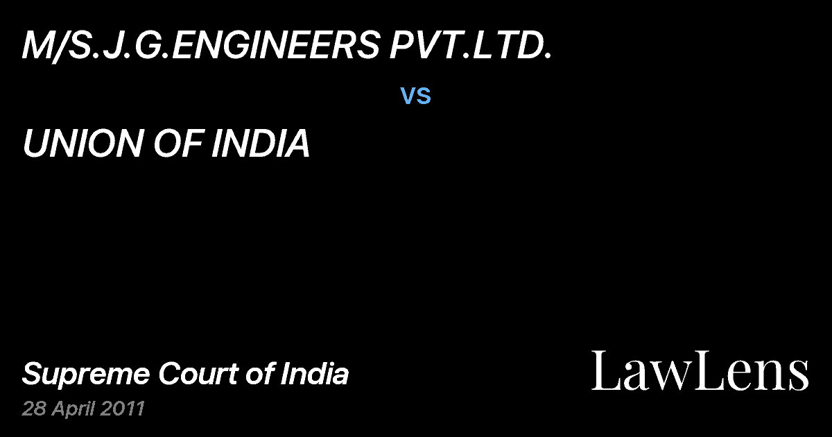 Preview image for M/S.J.G.ENGINEERS PVT.LTD. vs. UNION OF INDIA