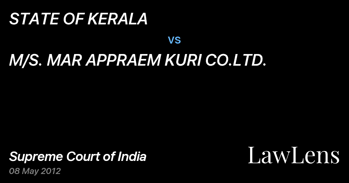 Preview image for STATE OF KERALA vs. M/S. MAR APPRAEM KURI CO.LTD.