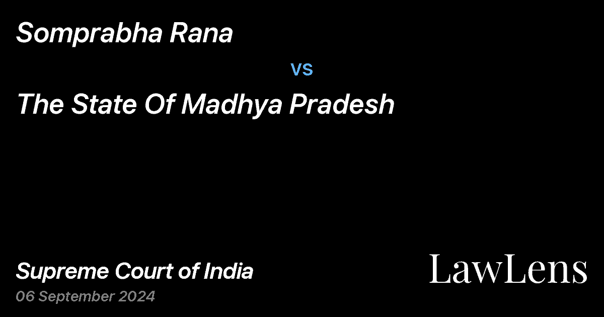 Preview image for Somprabha Rana vs. The State Of Madhya Pradesh
