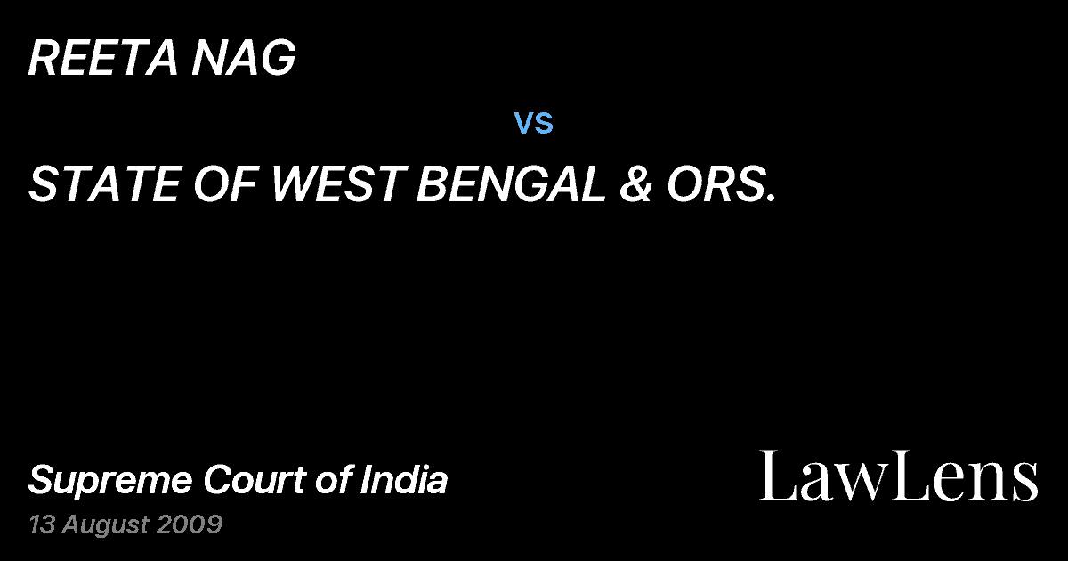 Preview image for REETA NAG vs. STATE OF WEST BENGAL & ORS.