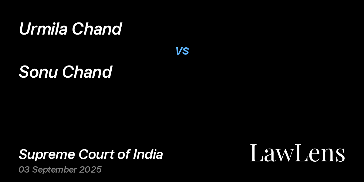 Preview image for Urmila Chand vs. Sonu Chand