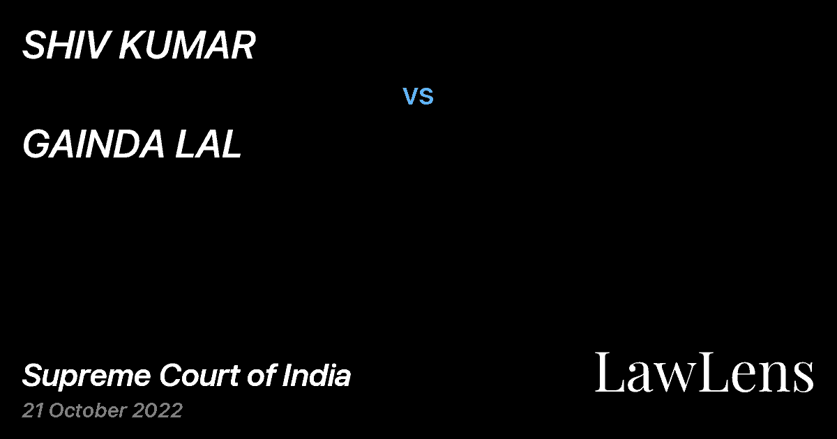 Preview image for SHIV KUMAR vs. GAINDA LAL