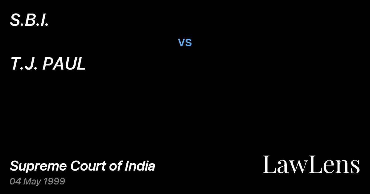 Preview image for S.B.I. vs. T.J. PAUL