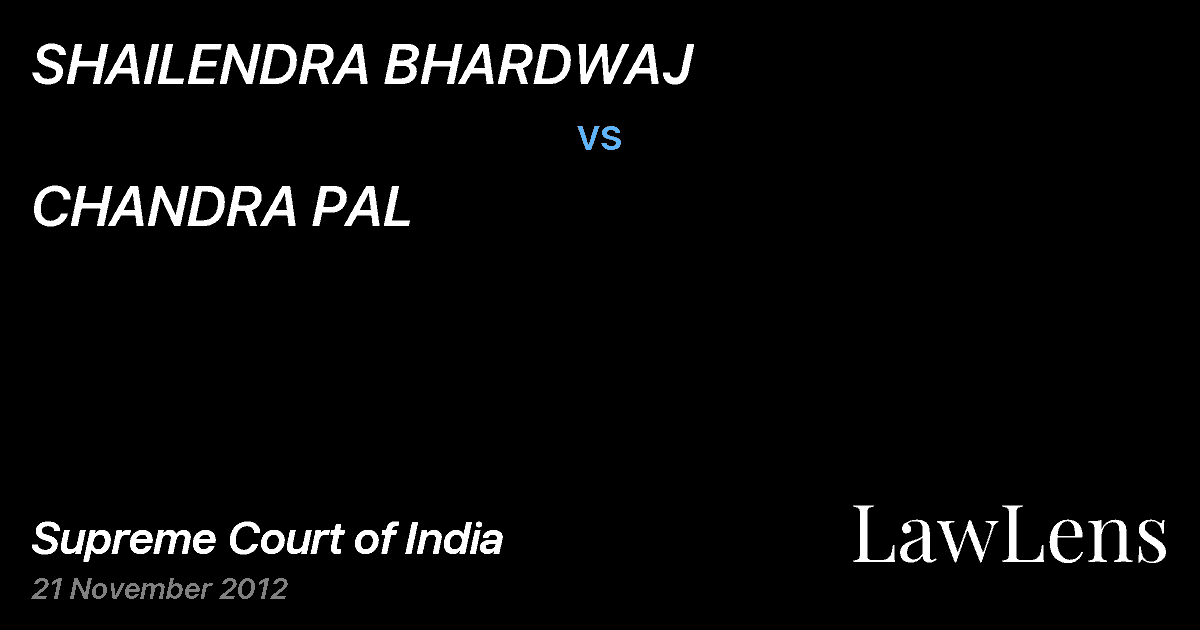Preview image for SHAILENDRA BHARDWAJ vs. CHANDRA PAL