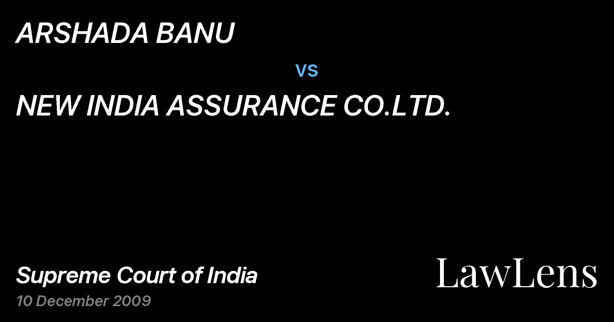 Preview image for ARSHADA BANU vs. NEW INDIA ASSURANCE CO.LTD.