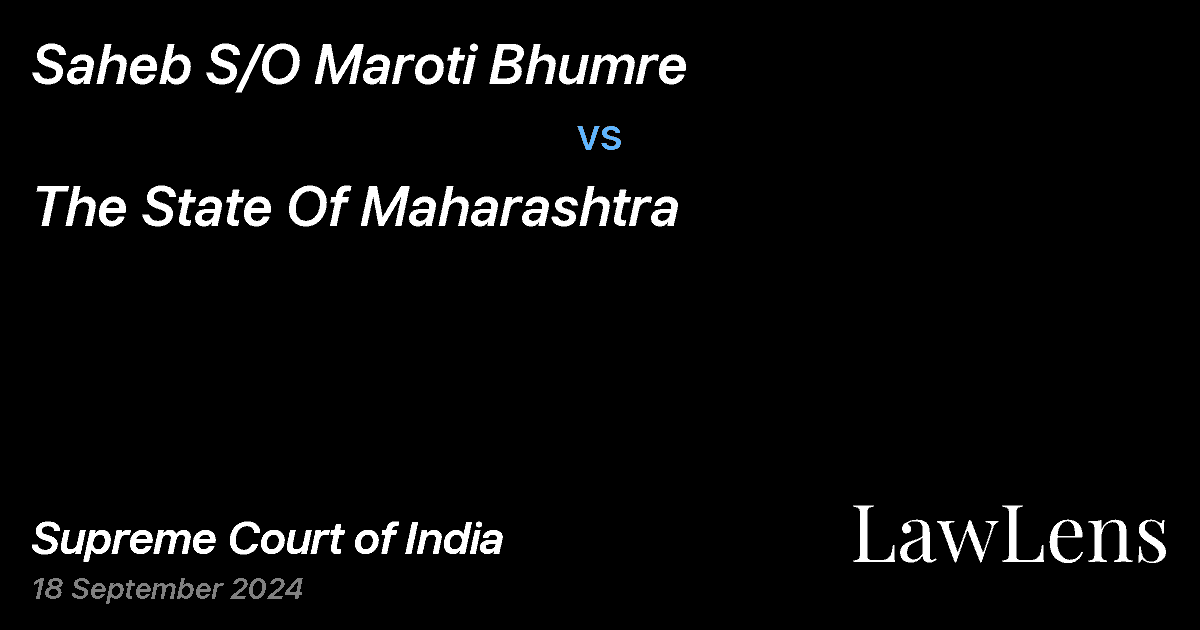 Preview image for SAHEB S/O MAROTI BHUMRE vs. THE STATE OF MAHARASHTRA