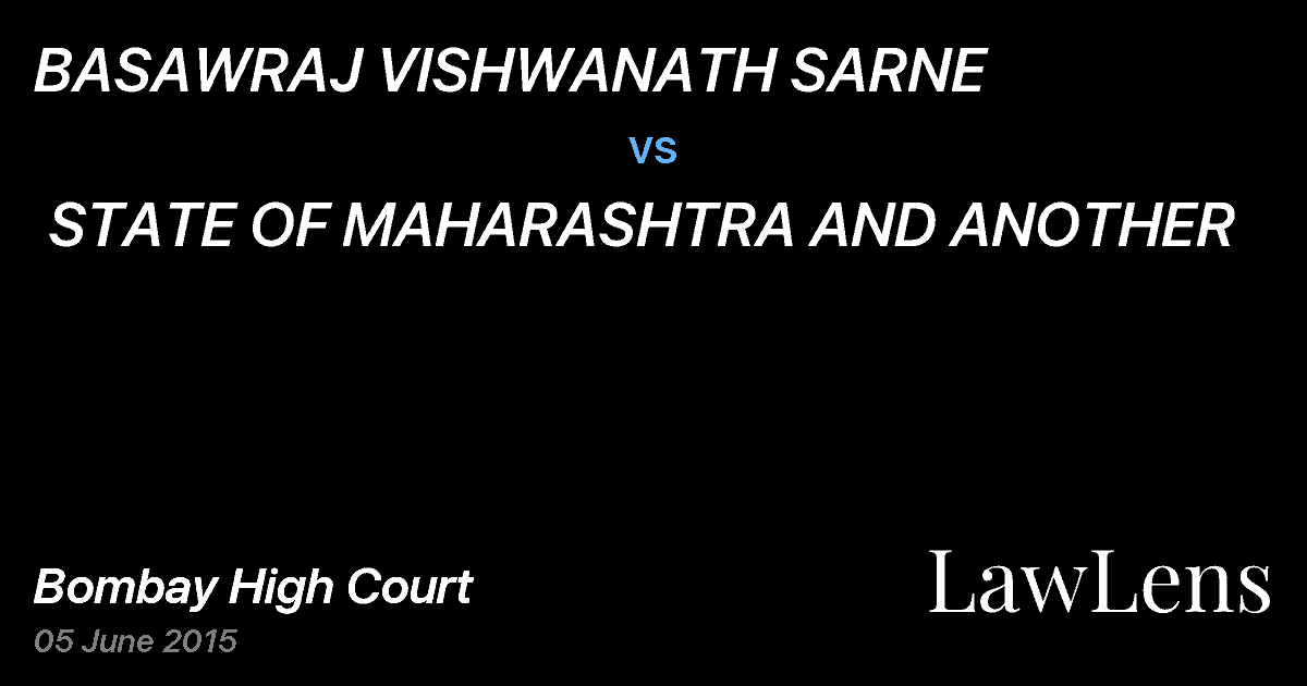 Preview image for BASAWRAJ VISHWANATH SARNE  vs.  STATE OF MAHARASHTRA AND ANOTHER