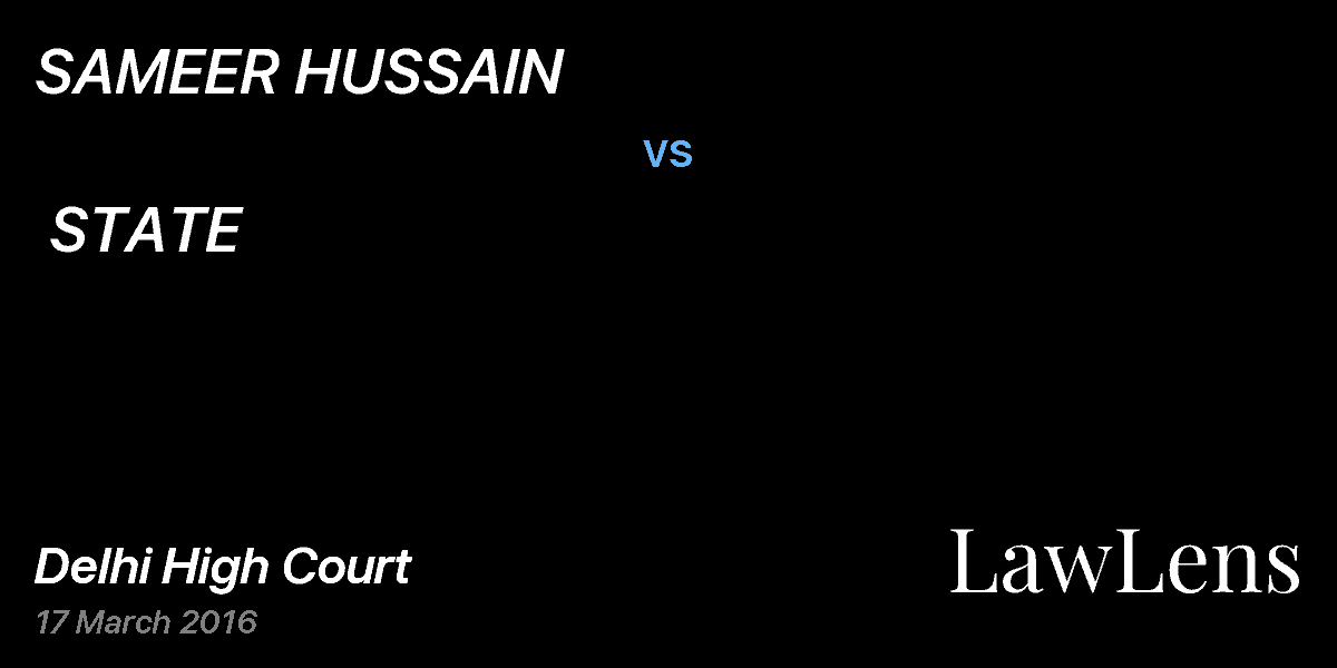 Preview image for SAMEER HUSSAIN vs. STATE