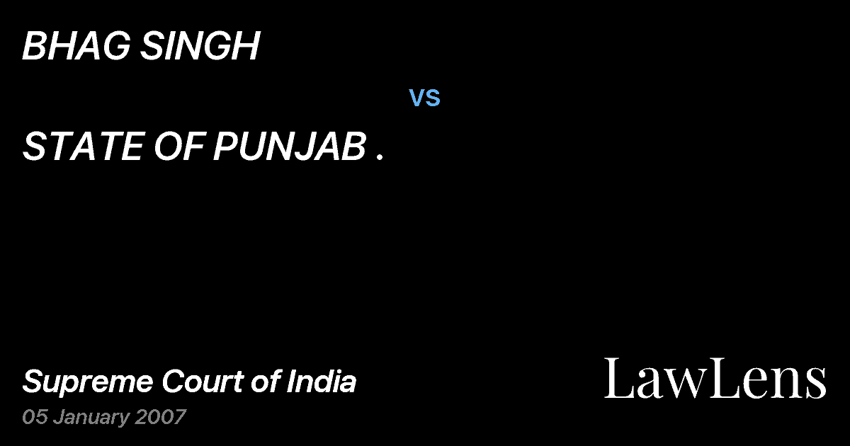 Preview image for BHAG SINGH vs. STATE OF PUNJAB .