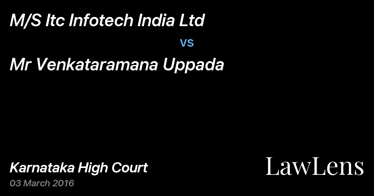 Preview image for M/S Itc Infotech India Ltd vs. Mr Venkataramana Uppada
