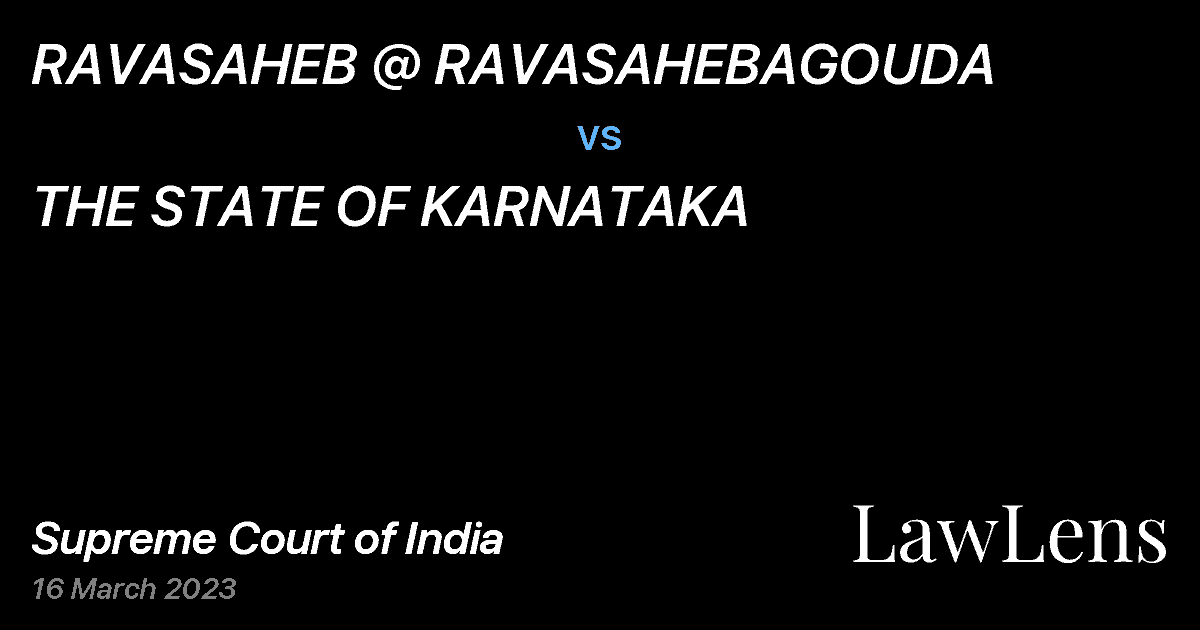 Preview image for RAVASAHEB @ RAVASAHEBAGOUDA vs. THE STATE OF KARNATAKA