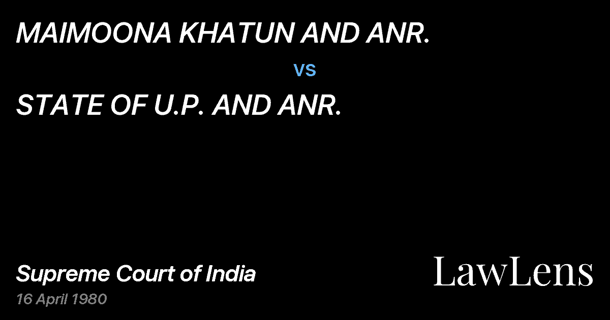 Preview image for MAIMOONA KHATUN AND ANR. vs. STATE OF U.P. AND ANR.