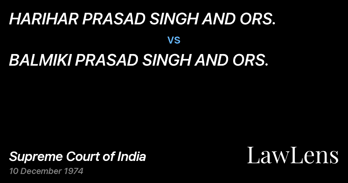 Preview image for HARIHAR PRASAD SINGH AND ORS. vs. BALMIKI PRASAD SINGH AND ORS.