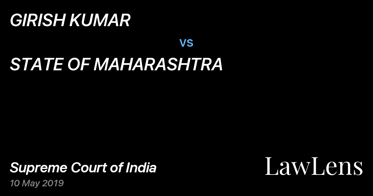 Preview image for GIRISH KUMAR vs. STATE OF MAHARASHTRA