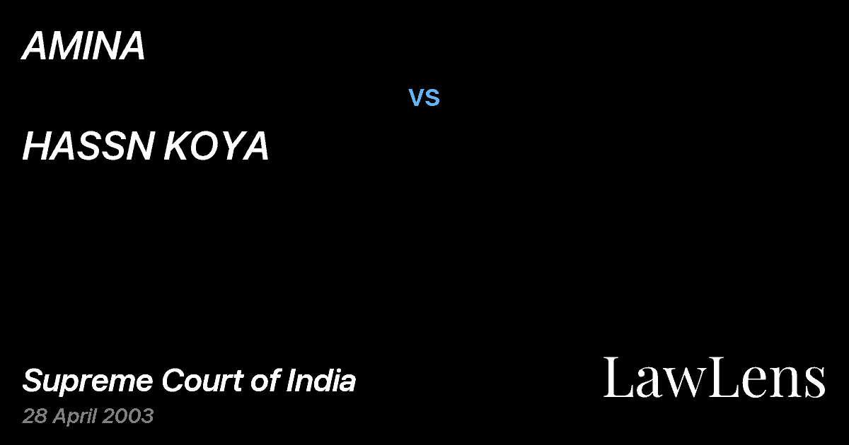 Preview image for AMINA vs. HASSN KOYA