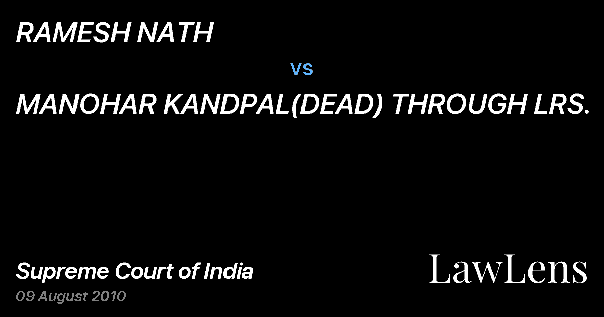 Preview image for RAMESH NATH vs. MANOHAR KANDPAL(DEAD) THROUGH LRS.