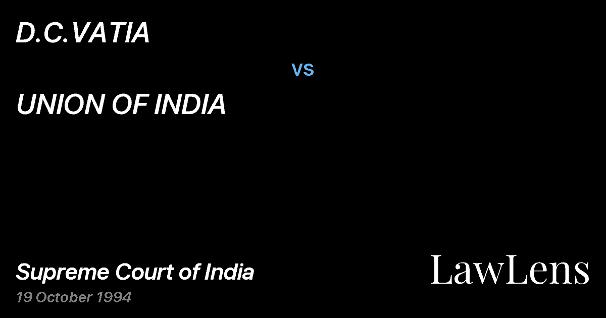 Preview image for D.C.VATIA vs. UNION OF INDIA