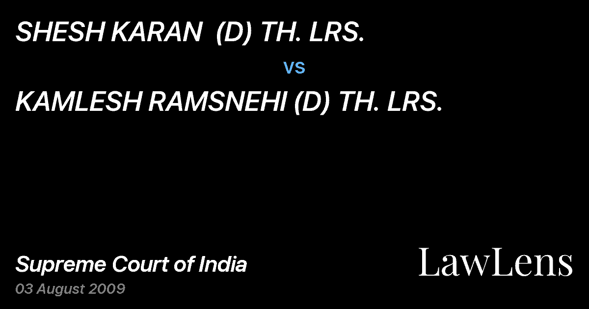 Preview image for SHESH KARAN  (D) TH. LRS. vs. KAMLESH RAMSNEHI (D) TH. LRS.