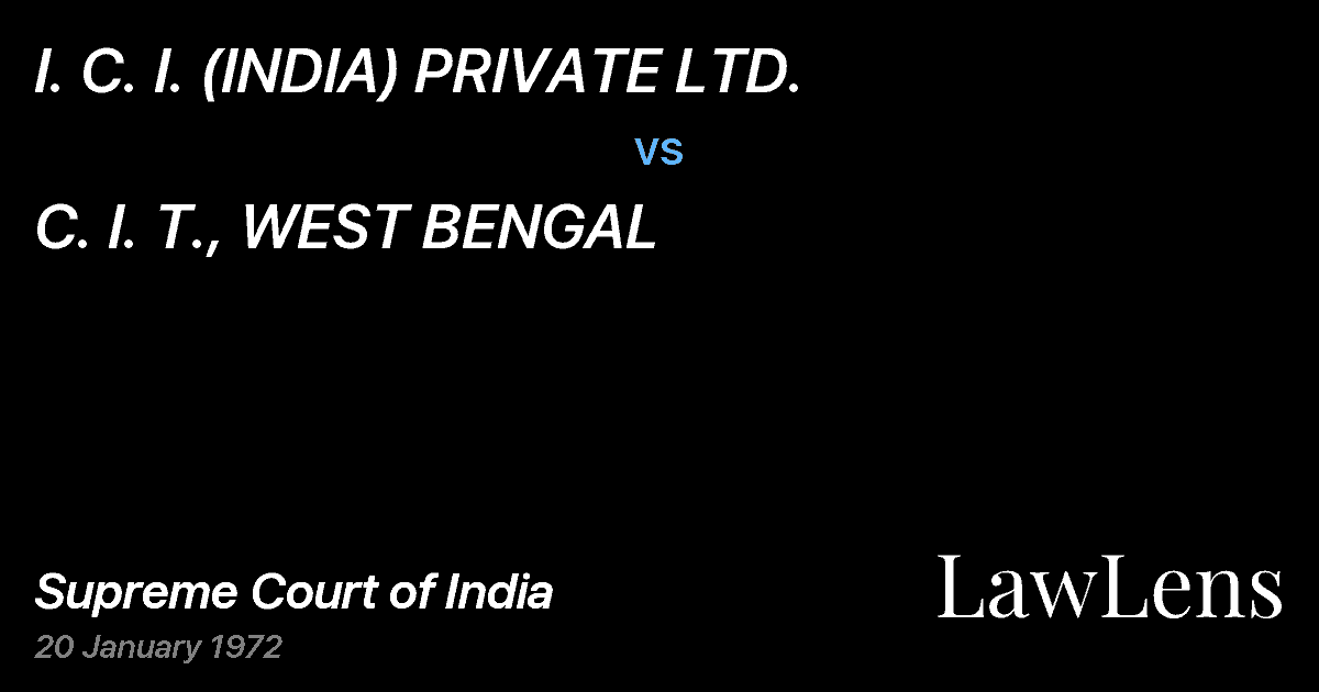 Preview image for I. C. I. (INDIA) PRIVATE LTD. vs. C. I. T., WEST BENGAL